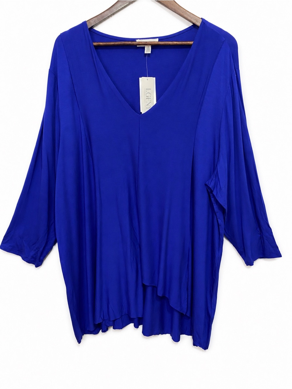 Women's Asymmetrical Tunic Top 3X Plus Sharkbite Lagenlook Drape Flowy Career